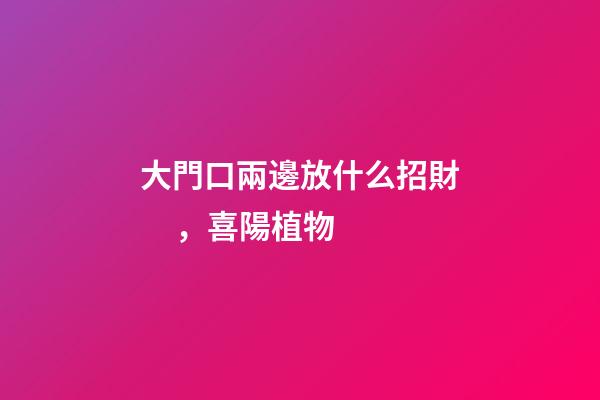 大門口兩邊放什么招財，喜陽植物